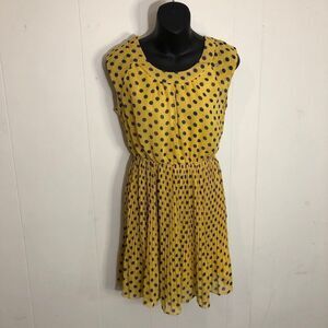 KATIE Polka Dot yellow and navy Sun Dress
